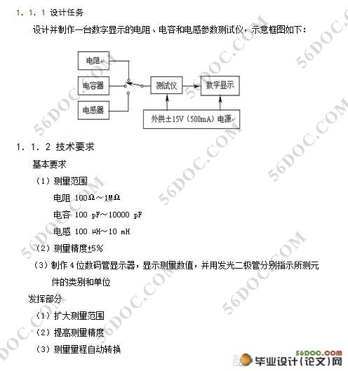 电阻,电容和电感参数测试仪的设计(附程序清单,元器件清单,PCB图)