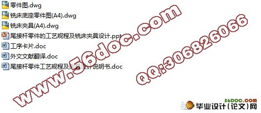 尾接杆工艺及铣床夹具设计(含CAD零件图,铣床夹具图,工序卡)