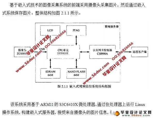 基于ARM嵌入式图像采集摄像头抓图系统的设计