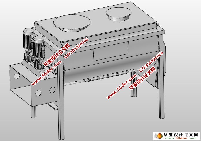 双轴桨叶式加湿调质机的设计(含CAD图,SolidWorks三维)