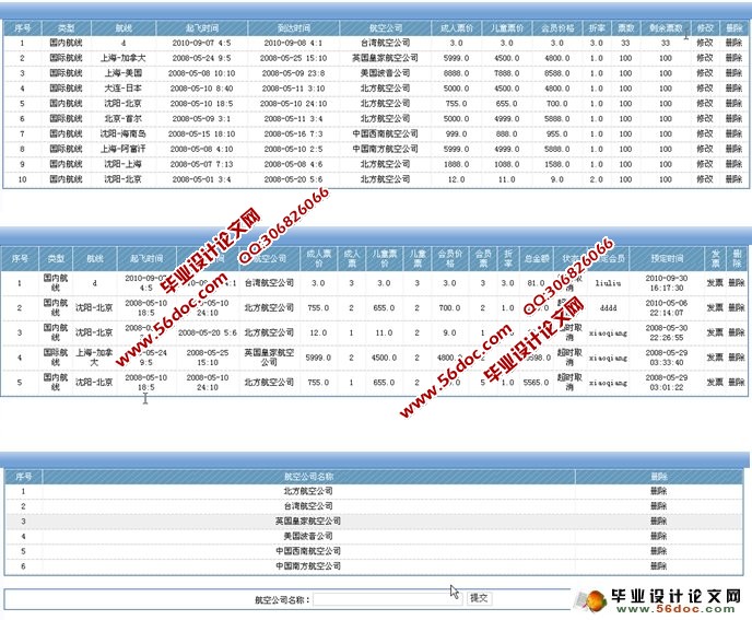 航空售票(预订飞机票)系统的设计(SQLServer)(含录像)