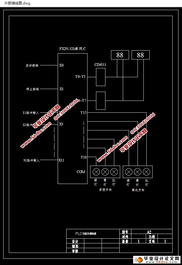基于PLC交通灯控制系统的设计(附接线图,梯形图)