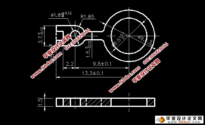 引线片冲裁件的冲压工艺及模具设计(含CAD零件装配图)