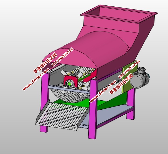 玉米脱粒机的设计(含CAD零件装配图,SolidWorks三维图)