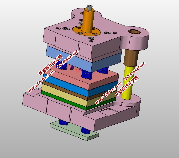 支撑片冲裁模具设计(含CAD图,SolidWorks三维图)