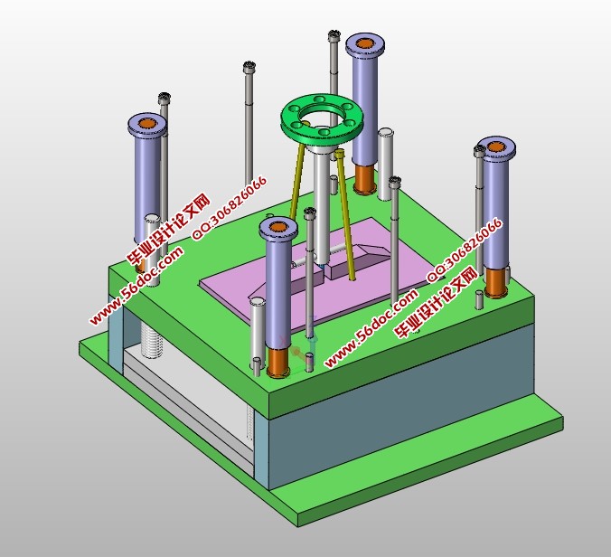 火车头一模两腔注塑模具设计(含CAD图,SolidWorks三维图)