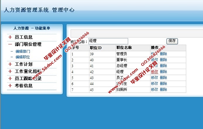 企业人力资源管理系统的设计和实现(SSH,MySQL)