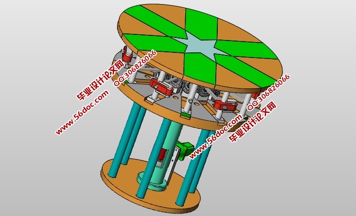 基于缩放变形机构的桌面装饰机械的设计(含CAD零件装配图,SolidWorks三维图)