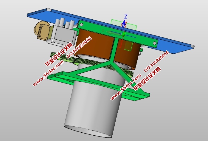 大型圆柱形容器的旋转支撑装置结构设计(含CAD图,SolidWorks三维图)