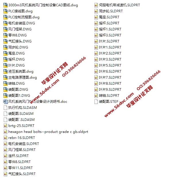 风门系统风机控制设备设计(含CAD零件装配图,SolidWorks,STEP三维图)