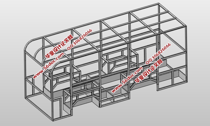 客车半承载式车身结构的设计(含CAD图,SolidWorks三维图)