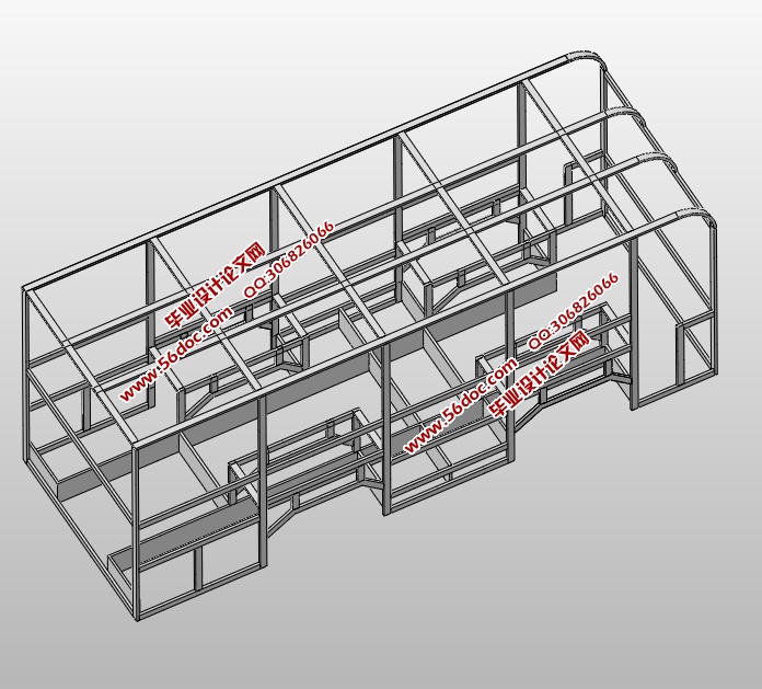 客车半承载式车身结构的设计(含CAD图,SolidWorks三维图)