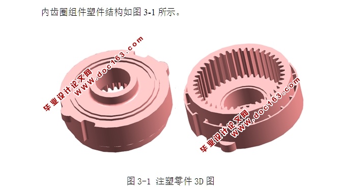 内齿圈组件注塑模具设计(含CAD零件装配图,UG三维图,工艺卡)