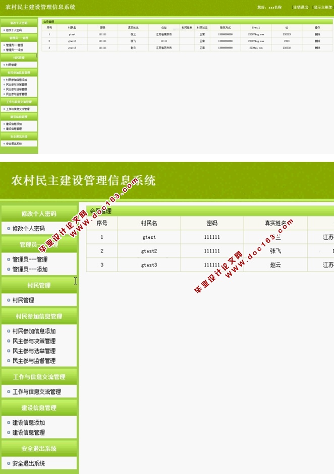 农村民主建设管理信息系统的设计与实现(JSP,MySQL)