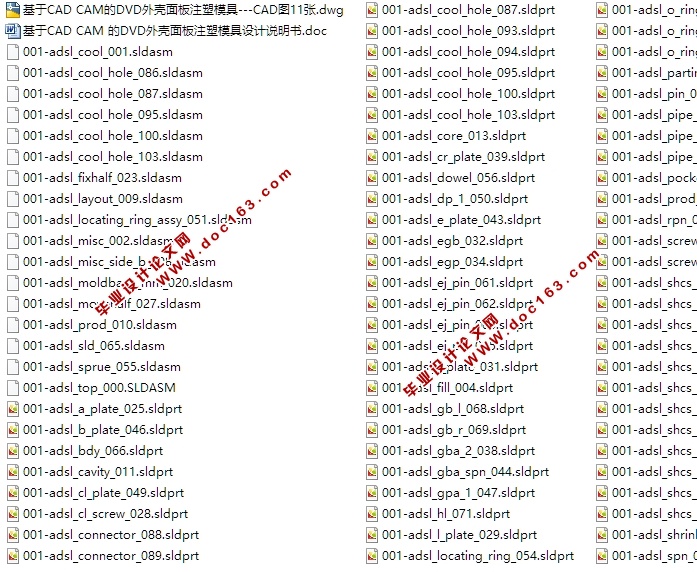 DVD外壳面板注塑模具设计(含CAD零件图装配图,SolidWorks三维图)