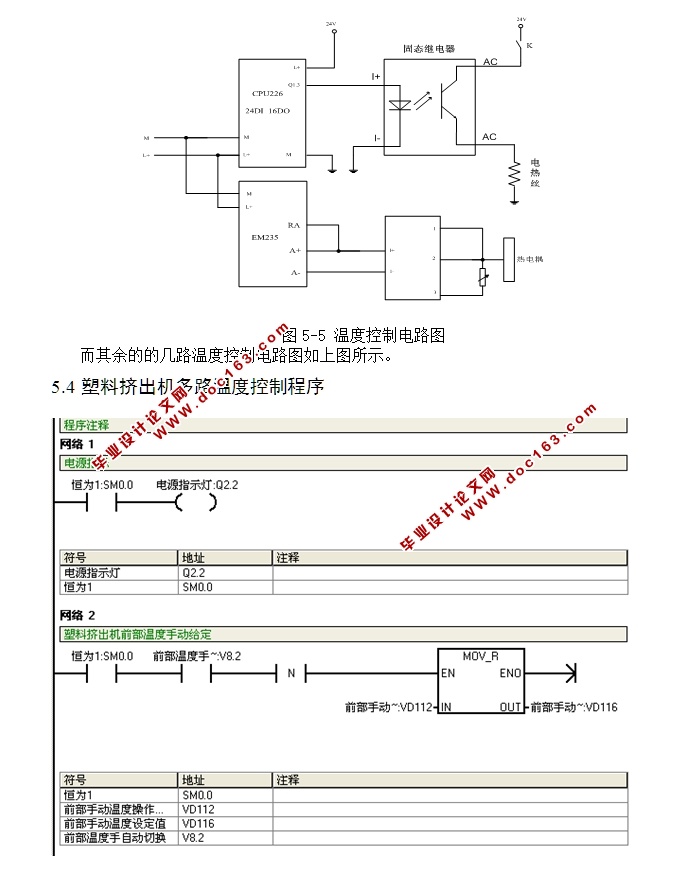 塑料挤出机的多路温度控制设计(含原理图,程序,西门子S7-200)
