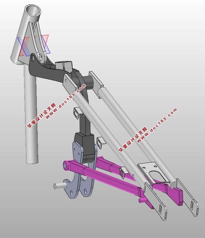 小型拖拉机整体车架设计(含CAD零件装配图,SolidWorks三维图)