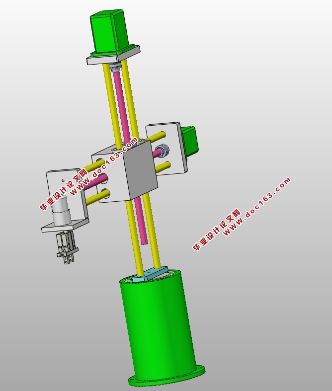 三坐标机械手设计(含CAD零件装配图,STEP,x_t,SolidWorks三维图)