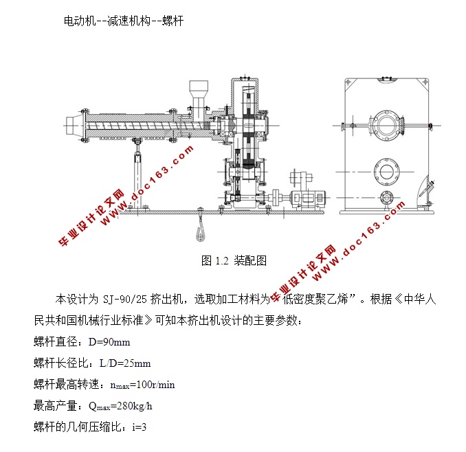 SJ90/25挤出机设计(含CAD零件装配图)