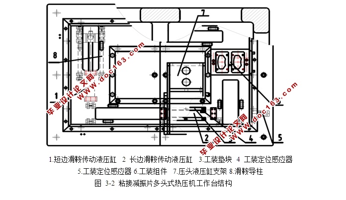 粘接减震片多头式热压机主结构设计(含CAD零件图装配图)