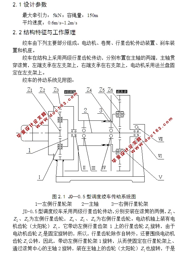 JD-0.5型调度绞车设计(含CAD零件图装配图)