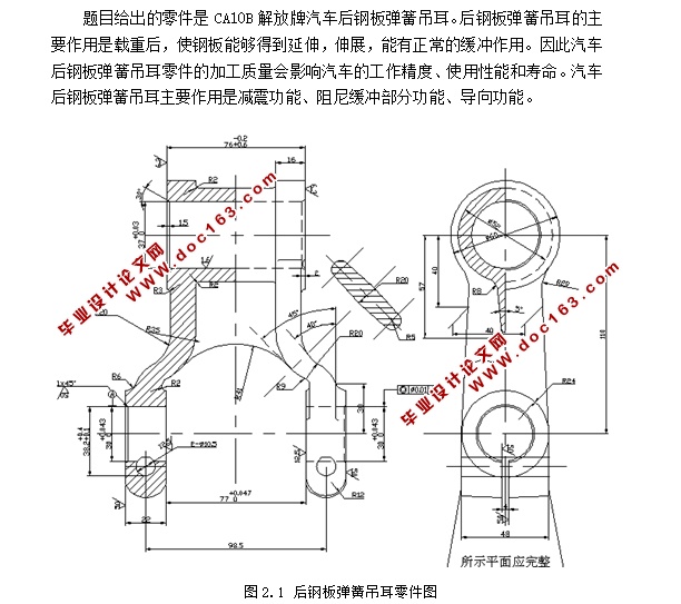 后钢板弹簧吊耳工艺夹具设计(含CAD零件图夹具图,工艺卡)