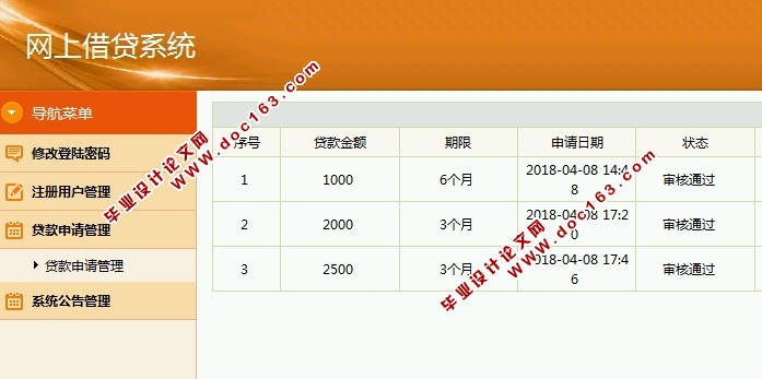 网上借贷系统的设计与实现(JSP,MySQL)(含录像)