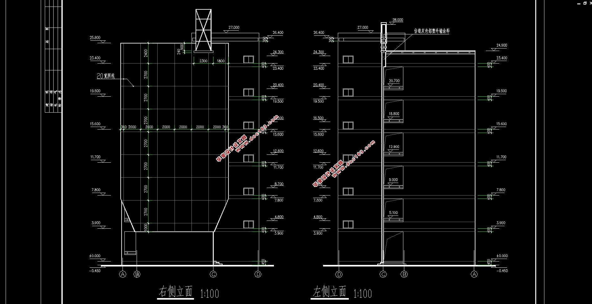 六层3600平米开封市某中学教学楼框架结构设计(建筑图,结构图)