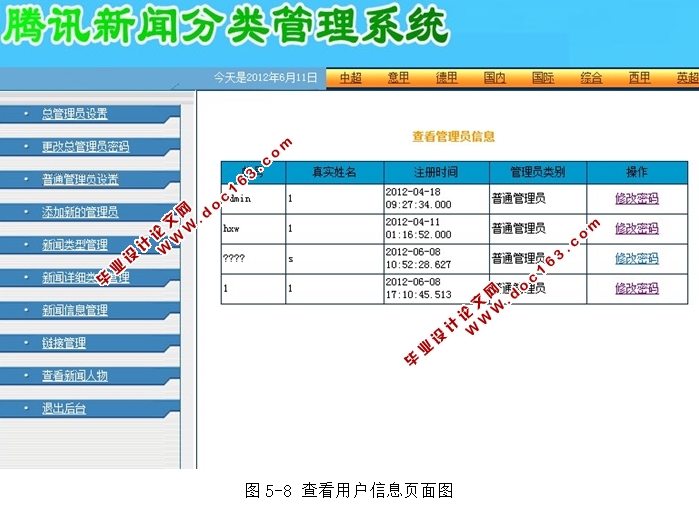 腾讯新闻分类管理系统的设计与实现(JSP,SQLServer)