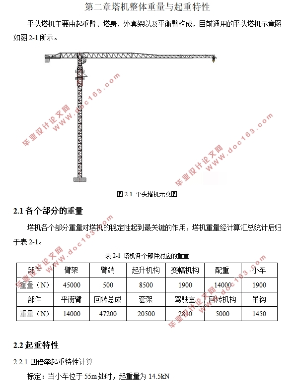 800kN-m塔式起重机总体设计(含CAD零件装配图)