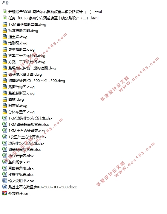 察哈尔右翼前旗至丰镇公路设计(二)(含CAD图)