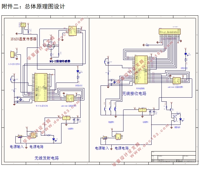 基于51单片机的无线防火防盗报警系统的设计(附实物图,原理图,程序代码)