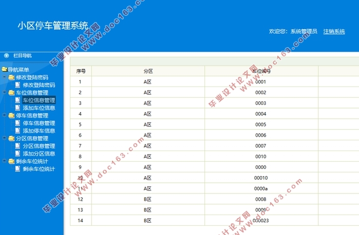 基于RFID技术的小区停车管理系统的设计与开发(MyEclipse,MySQL)