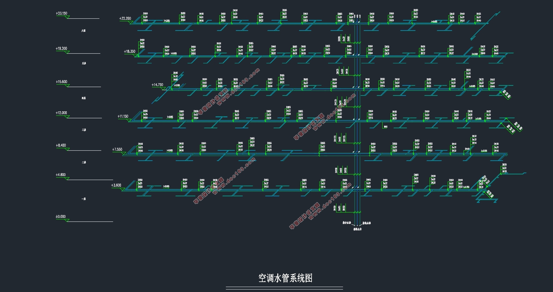 ��������������������10000ƽ���ۺϰ칫¥����յ�ϵͳ���(��CADͼ)