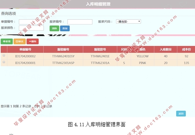 TW公司服装仓库管理系统的设计(SSH,SQLserver)