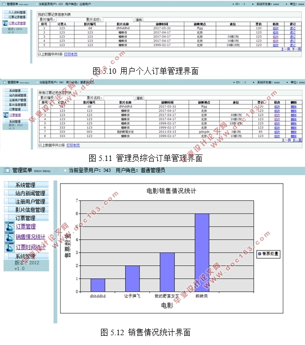 网上电影票选订(电影院售票)管理系统的设计(ASP.NET,SQL)