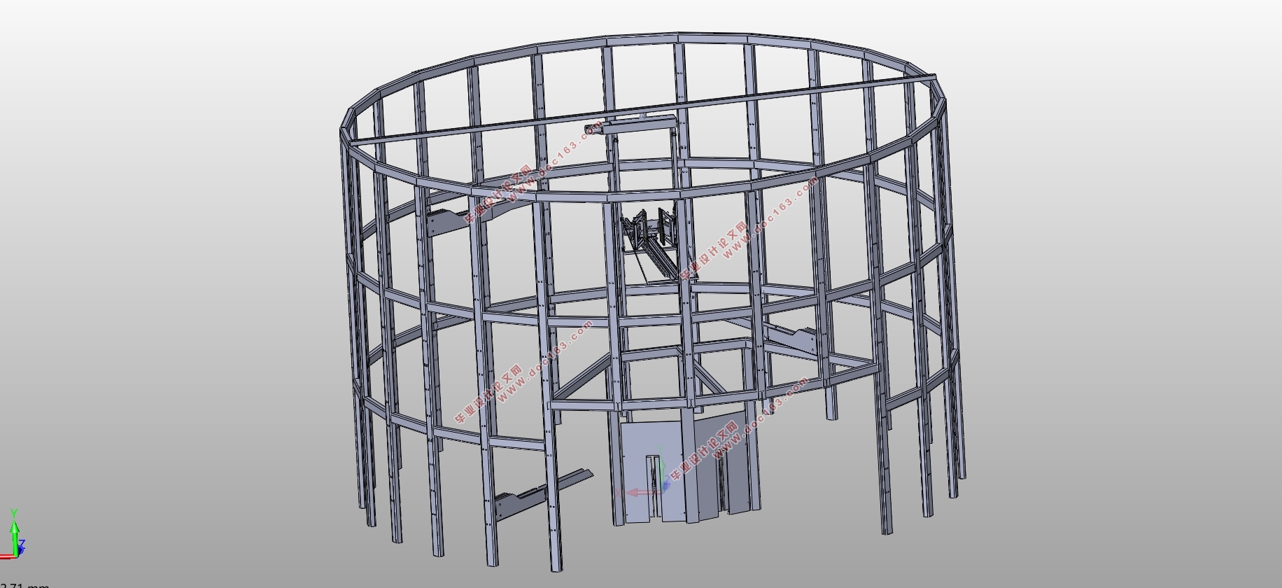 圆塔式智能立体单车库结构设计(含CAD图,SolidWorks三维图)