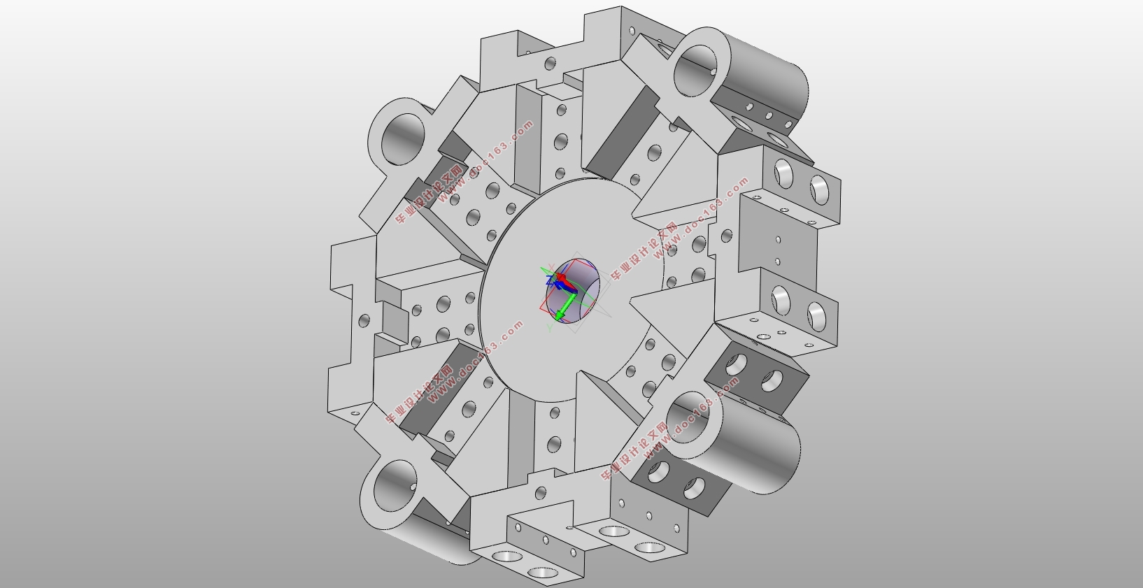 八工位槽式刀盘结构设计与优化(含CAD图,SolidWorks三维图)