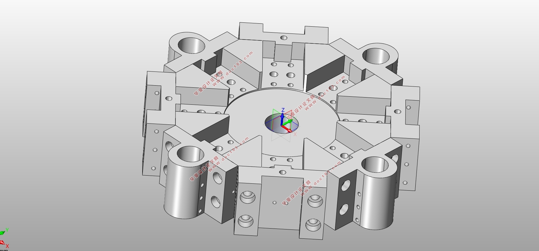八工位槽式刀盘结构设计与优化(含CAD图,SolidWorks三维图)