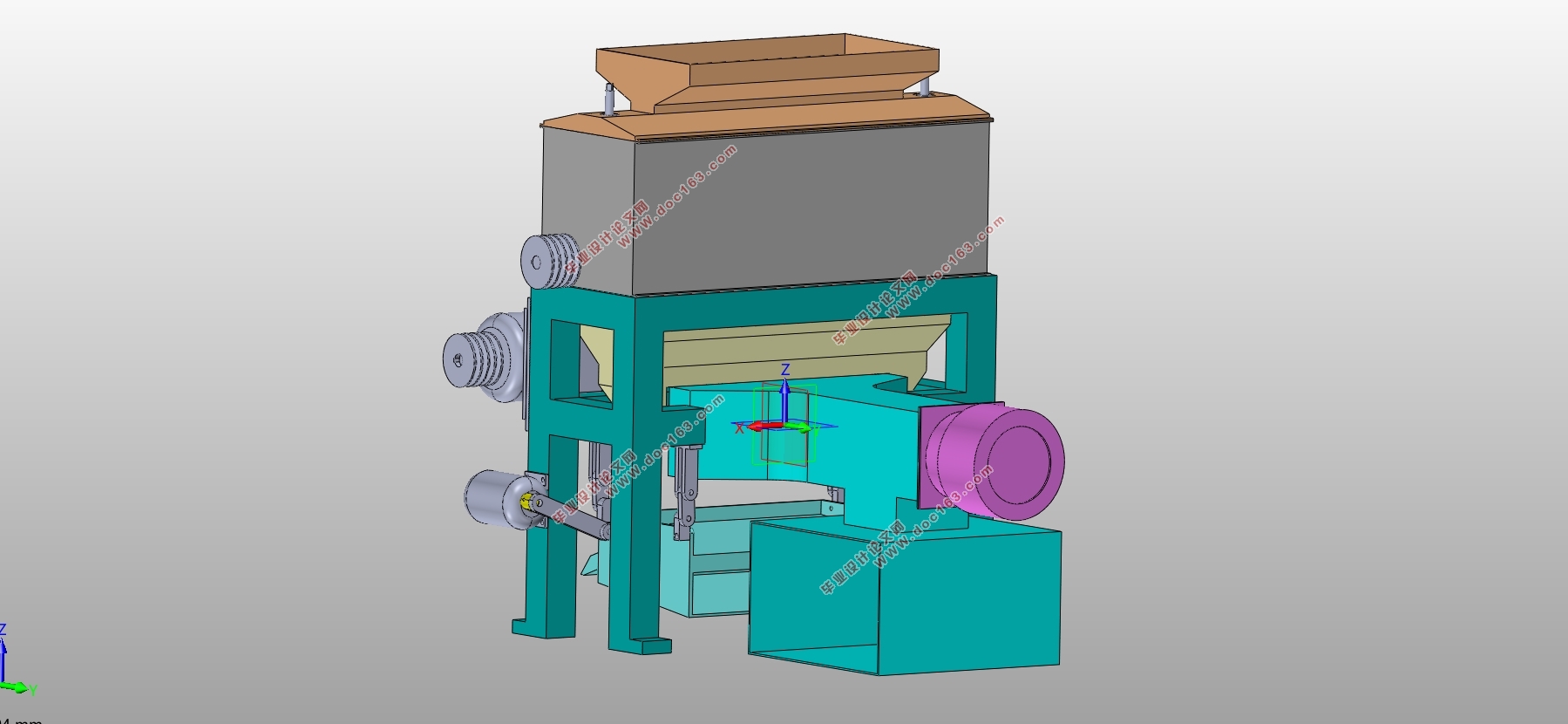 咖啡豆脱壳机结构设计(含CAD零件图装配图,SolidWorks三维图)