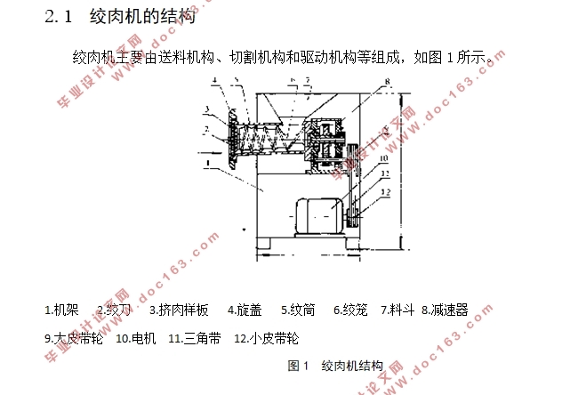 绞肉机的设计(含CAD零件图装配图)