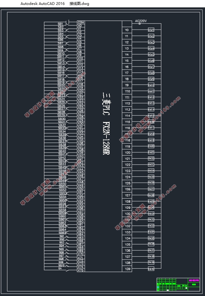 ѡúPLCѡúϵͳ(FX2N-128MR)(CAD·ͼͼ)