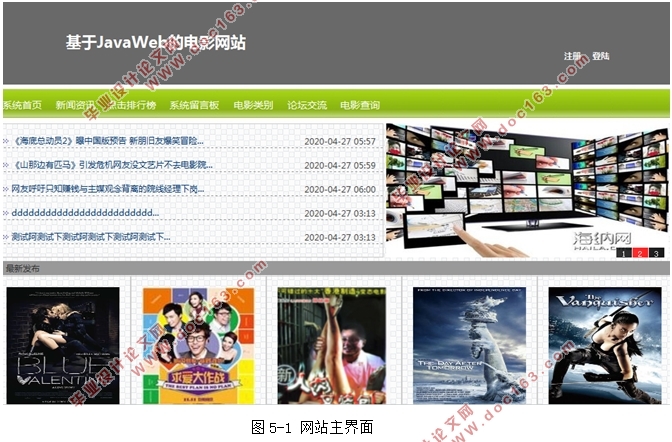 基于Javaweb的电影网站的设计与实现(SSH,MySQL)(含录像)