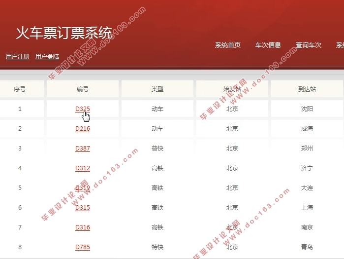 火车票订票系统的设计与实现(Javaweb,MySQL)(含录像)
