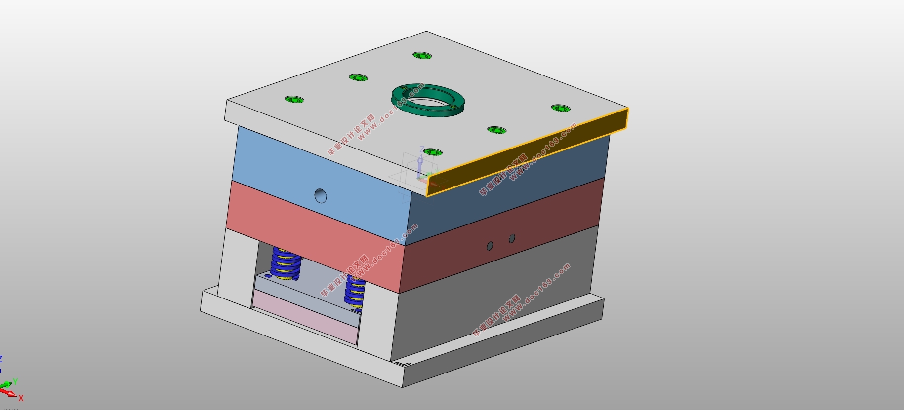 蓝牙随声播后盖注塑模具设计(含CAD图,SolidWorks零件图,UG三维装配图)