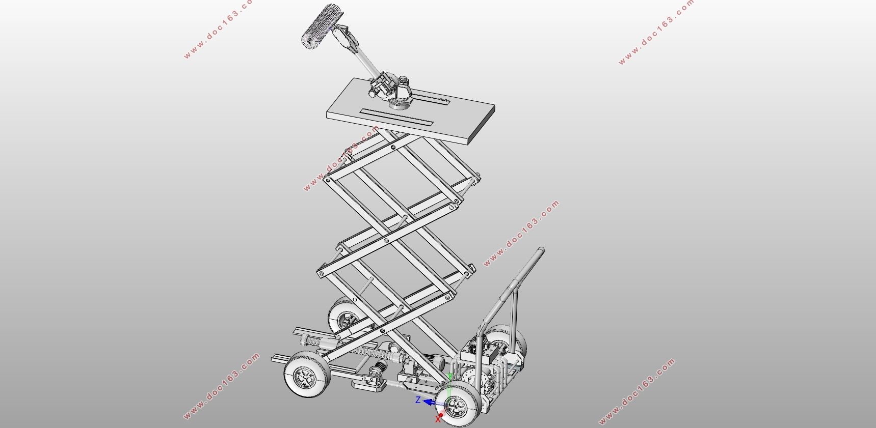 内墙墙面清洁机构设计(含CAD零件图装配图,SolidWorks三维图)