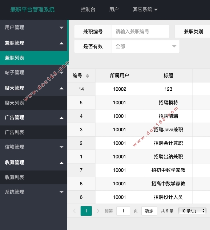 大学生校园兼职平台的设计与实现(SSM,MySQL)