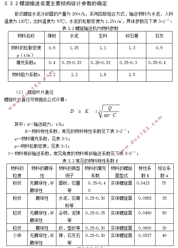 卧式螺旋水泥冷却器的设计(含CAD图)