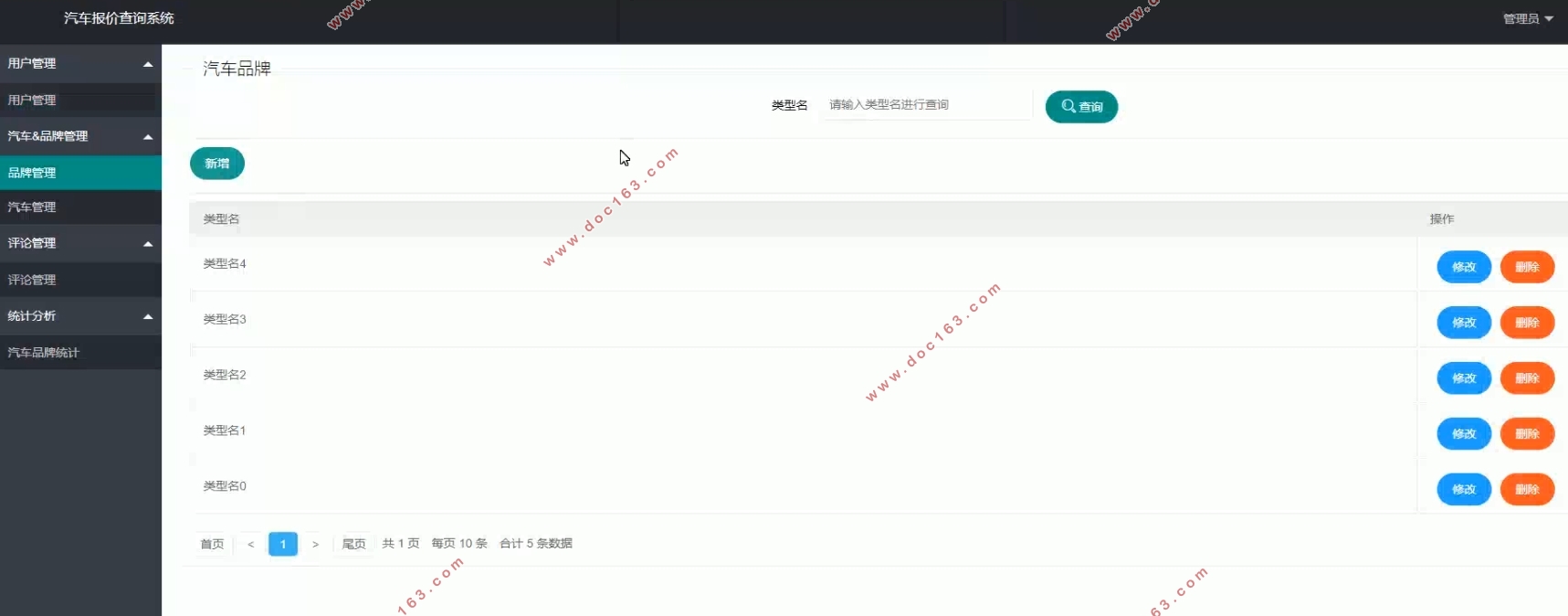 汽车报价查询系统的设计与实现(SSM,MySQL)