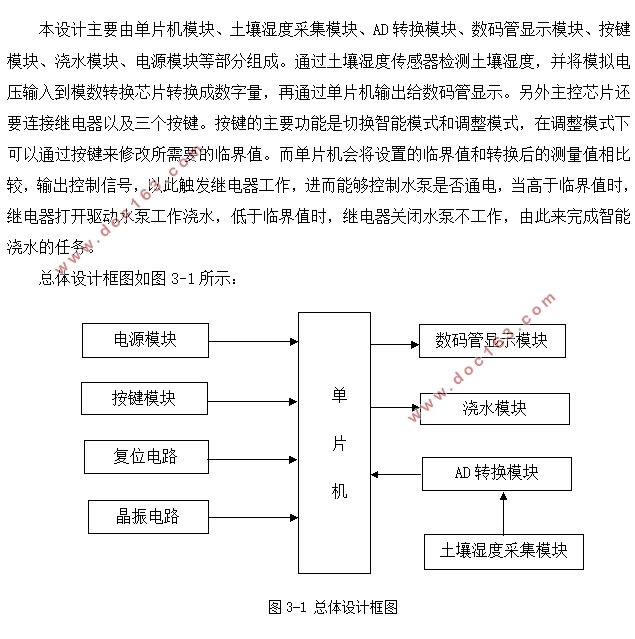 基于单片机的智能浇花系统的设计